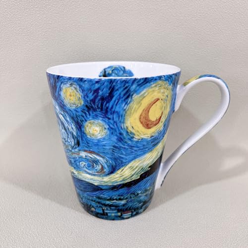 Eplze YBK Tech Bone China Teacup, 14oz Coffee Mug for Tea Lover and Art Lover- Van Gogh Oil Painting Series (Starry Night) - Image 3