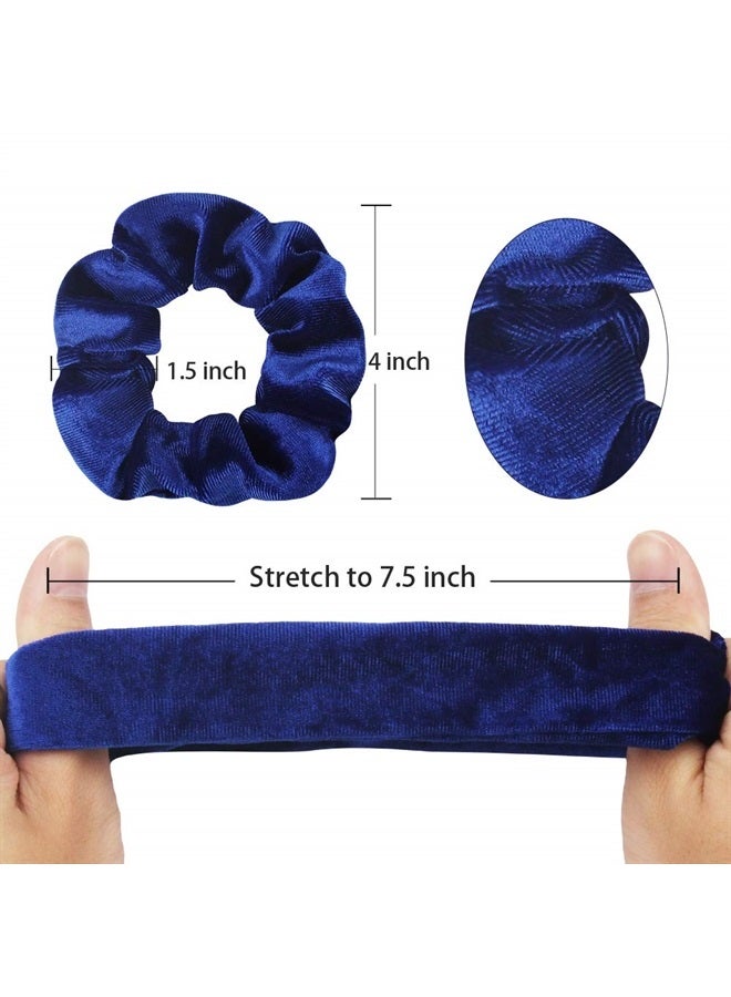 16 Pack Royal Blue Velvet Scrunchies for Hair Scrunchy Hair Ties Ropes for Women or Girls Hair Accessories