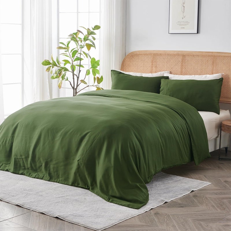 Sijo SIJO AiryWeight Tencel Duvet Cover 100 Lyocell Derived from Eucalyptus Buttery Soft Best Cooling Sheets by Architectural Digest Forest KingCal King 106x90 