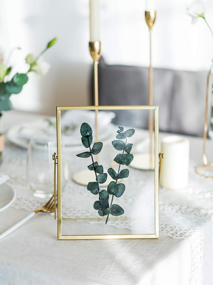 AceList Metal Picture Frames  Set of 3 Ornate Minimal Floating Edge Clear Glass Table Top Easel Stand Photo Frames in Gold  5 x 7  Assortment Variety - Image 5