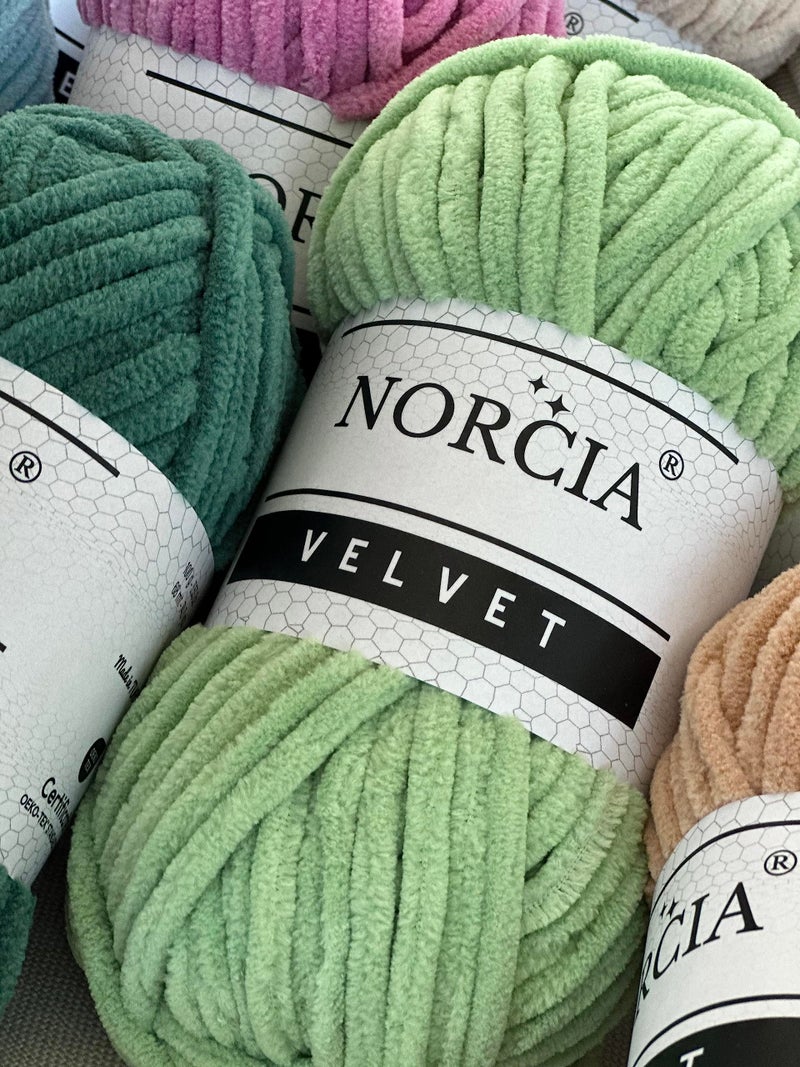 NORCIA Soft Velvet Yarn Chenille Yarn for Crocheting Super Bulky (100g-3.50oz) (68m-74.3 yds) Baby Blanket Yarn for Knitting Amigurumi Yarn for Crochet Weaving Craft (Asparagus Green, 1 Skein) - Image 4