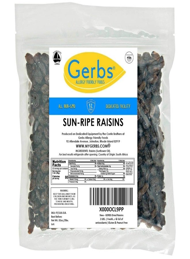 Gerbs Dried Raisins 2 lbs. | Unsulfured, No Artificial Additives, Resealable Bag | Naturally Sweet & Plump | Top 14 Allergen-Free - Image 3