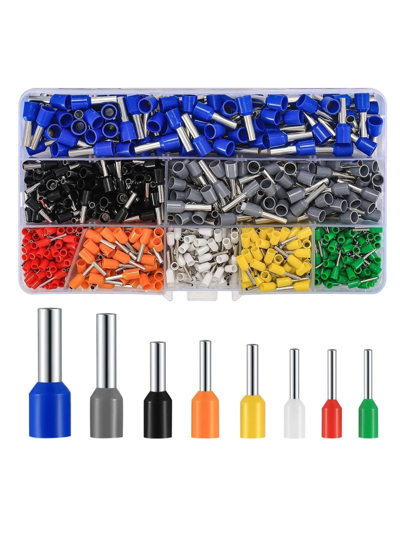 Excefore - 800 Pcs Wire Ferrule Connectors Kit, AWG 22-10 Wire Ferrules Terminals Connectors Kit, Copper Nylon Insulated Cord Pin Ends Crimp Ferrules Connectors Terminals for Electric, Industrial - Image 1