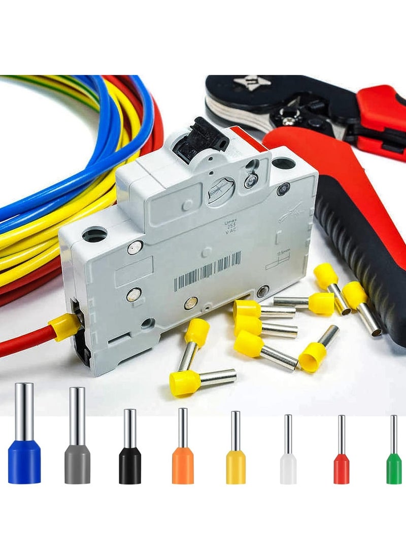 Excefore - 800 Pcs Wire Ferrule Connectors Kit, AWG 22-10 Wire Ferrules Terminals Connectors Kit, Copper Nylon Insulated Cord Pin Ends Crimp Ferrules Connectors Terminals for Electric, Industrial - Image 1