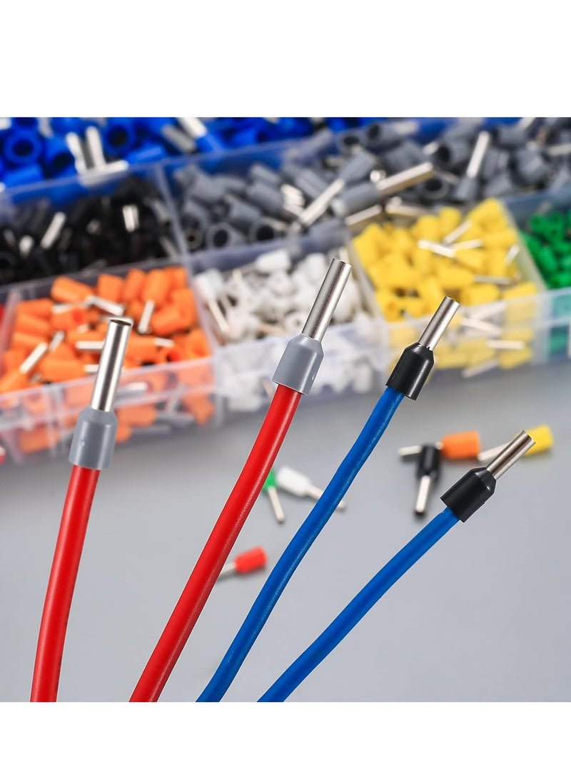 Excefore - 800 Pcs Wire Ferrule Connectors Kit, AWG 22-10 Wire Ferrules Terminals Connectors Kit, Copper Nylon Insulated Cord Pin Ends Crimp Ferrules Connectors Terminals for Electric, Industrial - Image 1