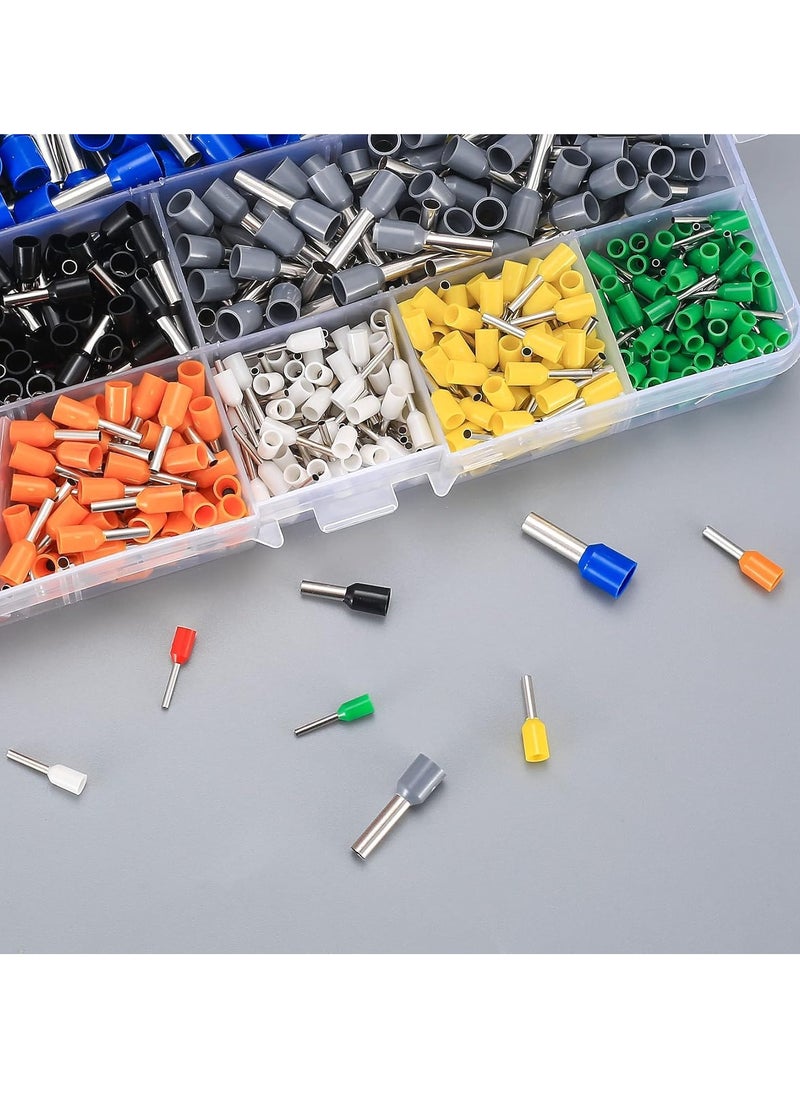 Excefore - 800 Pcs Wire Ferrule Connectors Kit, AWG 22-10 Wire Ferrules Terminals Connectors Kit, Copper Nylon Insulated Cord Pin Ends Crimp Ferrules Connectors Terminals for Electric, Industrial - Image 1