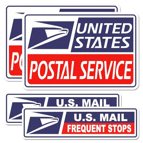 BENEKIY 4 Pack Reflective Rural Mail Delivery Magnets, Professional U.S. Driver Magnetic Signs, Rural Delivery Carrier Magnets Decal Waterproof Magnetic Bumper Stickers - 30 Mil Thicknesses - Image 1