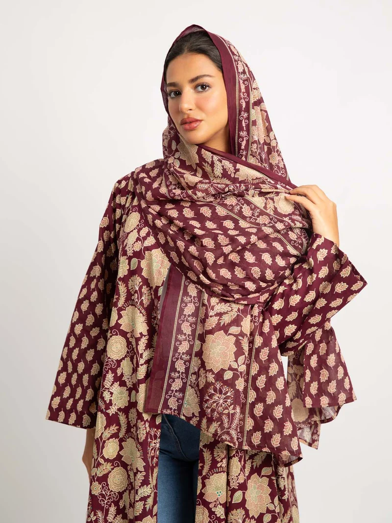 Kaafmeem Ruby Vine A-Cut Abaya