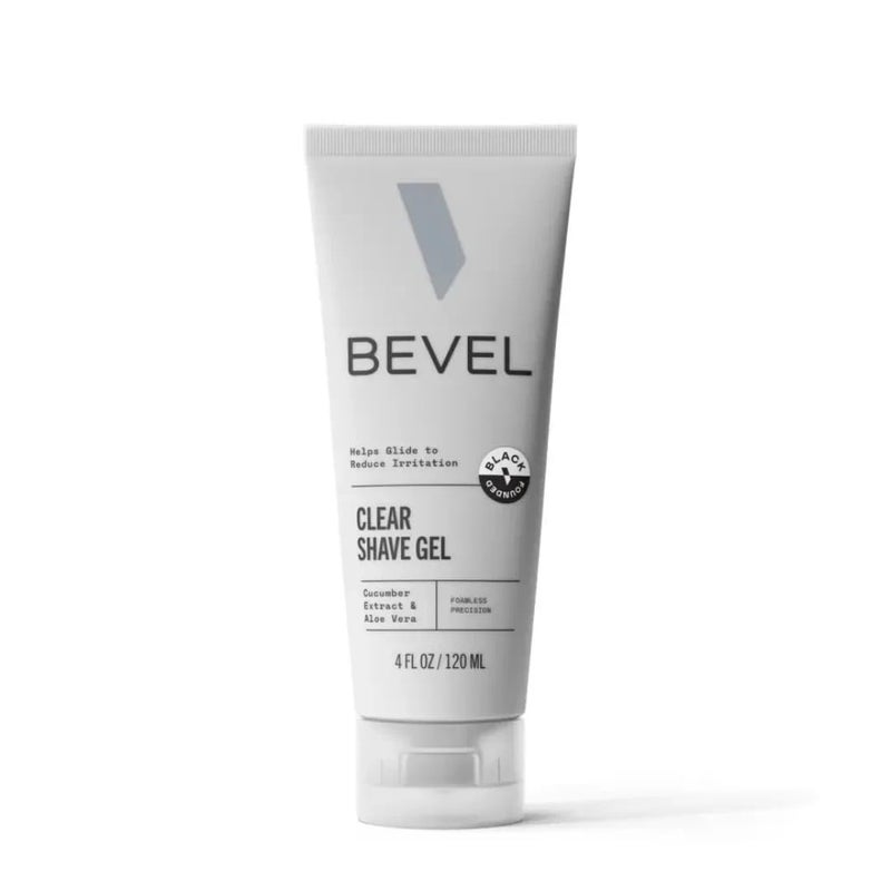 Bevel جل حلاقة بيفل إيسينشالز الشفاف للرجال، جل حلاقة شفاف للتفاصيل الدقيقة والتحديد مع مستخلص الألوة فيرا والخيار لتهدئة البشرة ومنع نتوءات الحلاقة، 4 أونصة سائلة - Image 1
