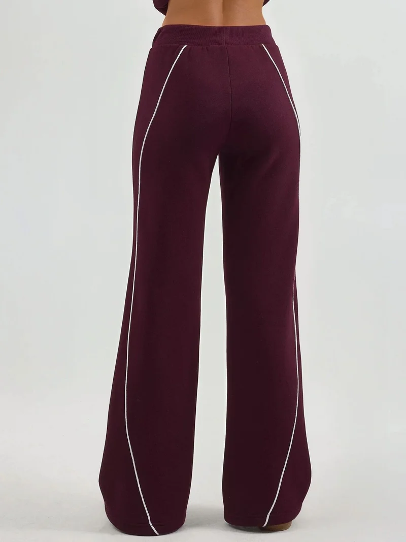 Busem BUSEM Contrast Binding Wide Leg Sweatpants with Drawstring