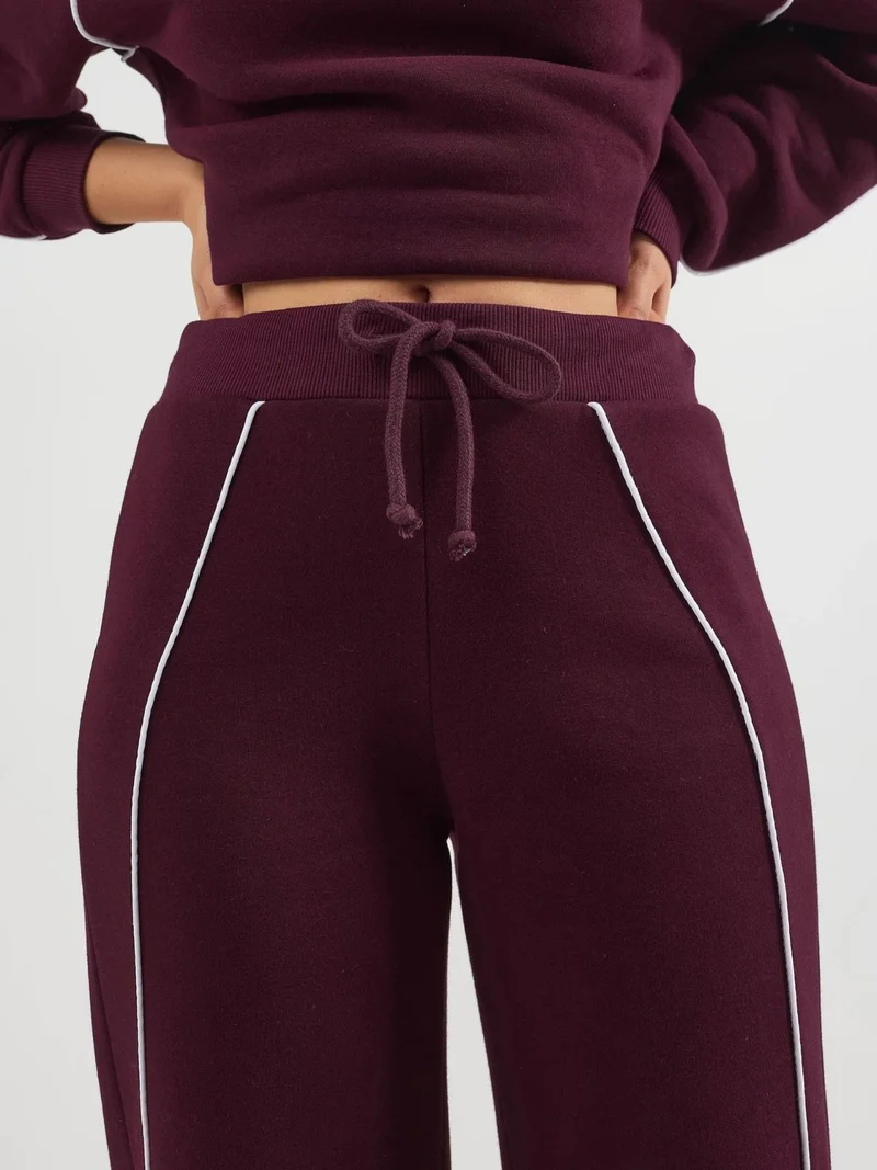 Busem BUSEM Contrast Binding Wide Leg Sweatpants with Drawstring