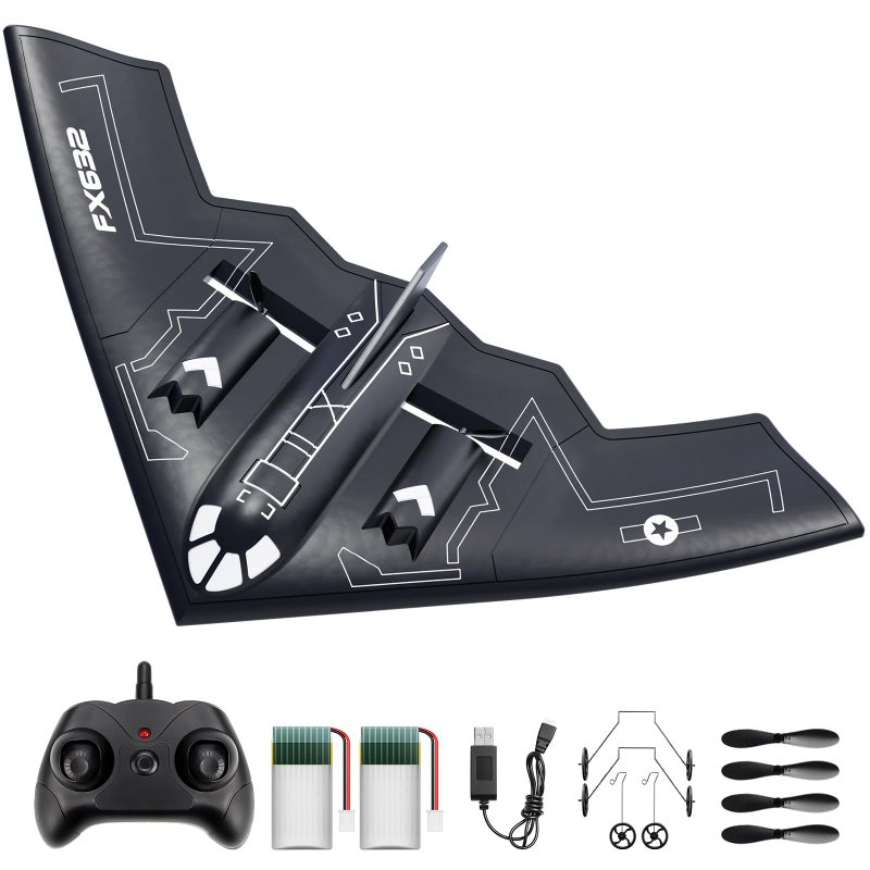 AIGIMU RC Airplane RC Plane Ready to Fly 2CH Remote Control Airplane with 6axis Gyro Stabilizer B2 Spirit Stealth Bomber 24GHz Remote Control Plane for Beginners Boys Kids - Image 3