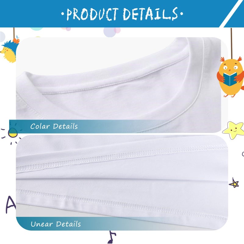 METFUIN 4 Pack Toddler Blank Sublimation T-Shirt,Modal Crew Neck Short Sleeve, T-Shirt for Kids Baby Children (2 Years, White) - Image 4