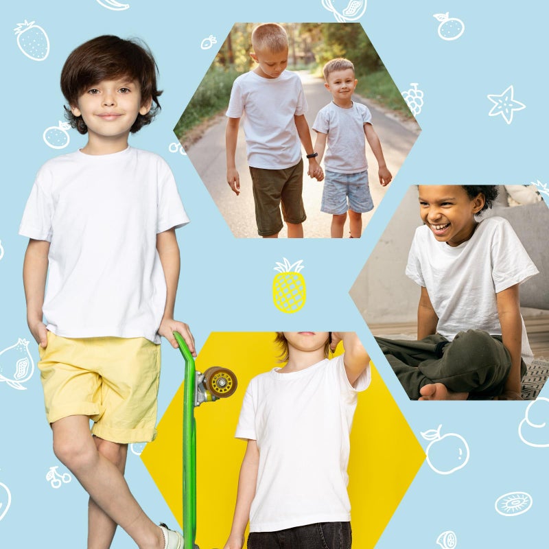 METFUIN 4 Pack Toddler Blank Sublimation T-Shirt,Modal Crew Neck Short Sleeve, T-Shirt for Kids Baby Children (2 Years, White) - Image 2