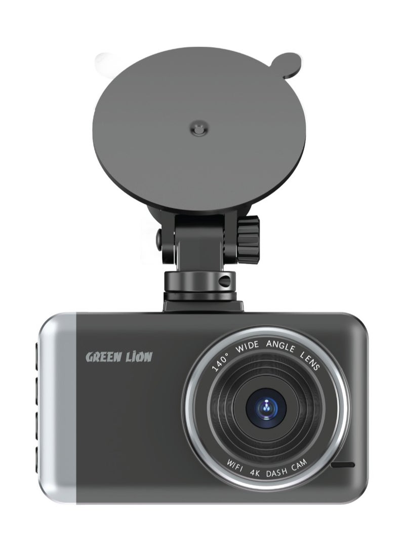 GREEN LION Dash Cam Pro Front and Rear with Super Night Version / Suction Cup Mount / Car Camera Built-in Microphone & Speaker / 140° Wide Angle Lens / 3.0" IPS HD Display / Functional Buttons / 4K & 1080 Pixels Resolution / Dashcam USB-C Power Interface / 360° Rotatable Rear Camera - Black - Image 3