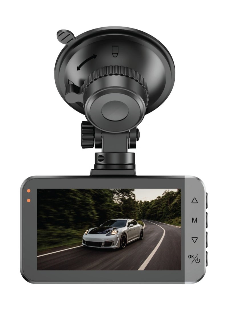 GREEN LION Dash Cam Pro Front and Rear with Super Night Version / Suction Cup Mount / Car Camera Built-in Microphone & Speaker / 140° Wide Angle Lens / 3.0" IPS HD Display / Functional Buttons / 4K & 1080 Pixels Resolution / Dashcam USB-C Power Interface / 360° Rotatable Rear Camera - Black - Image 4