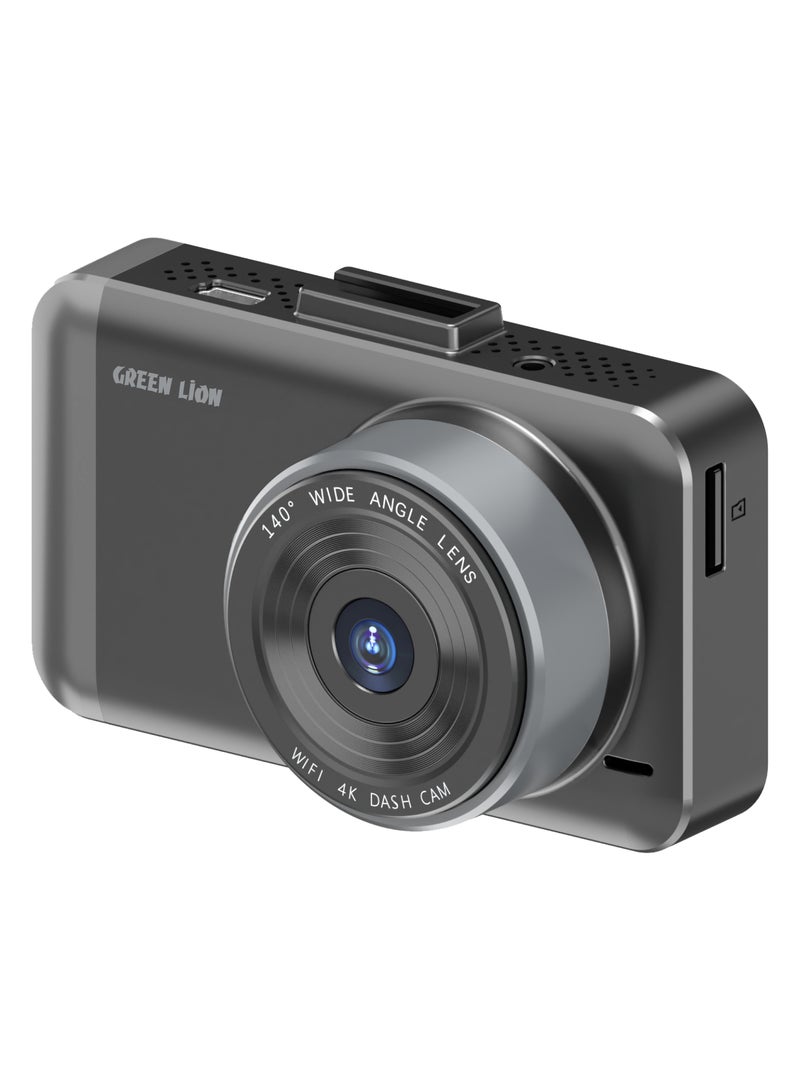 GREEN LION Dash Cam Pro Front and Rear with Super Night Version / Suction Cup Mount / Car Camera Built-in Microphone & Speaker / 140° Wide Angle Lens / 3.0" IPS HD Display / Functional Buttons / 4K & 1080 Pixels Resolution / Dashcam USB-C Power Interface / 360° Rotatable Rear Camera - Black - Image 5