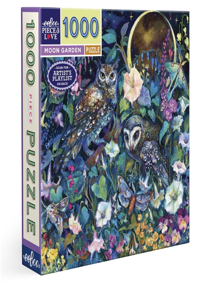 eeBoo Moon Garden 1000 Piece Square Jigsaw Puzzle, 23" x 23" - Image 1