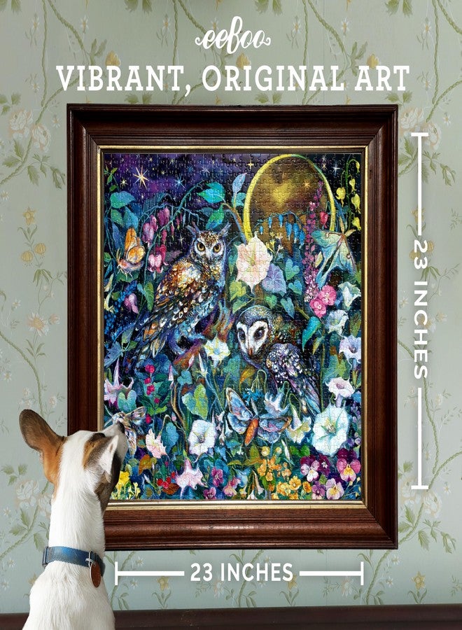 eeBoo Moon Garden 1000 Piece Square Jigsaw Puzzle, 23" x 23" - Image 3