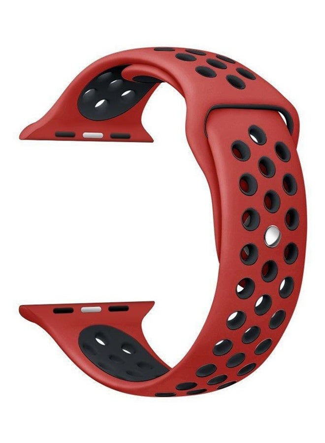 Beauenty Siicone Strap For Apple Watch 42 mm Black/Red