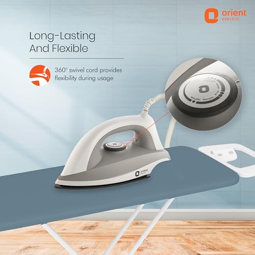 Orient Electric Fabrimate 1000 Watt Premium Dry Iron for clothes with American Heritage Coated Non Stick Soleplate| Silver Layered Thermostat for Better Heat Conductivity|2 Years Warranty|ISI Approved - Image 4