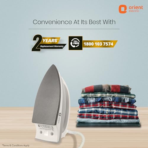 Orient Electric Fabrimate 1000 Watt Premium Dry Iron for clothes with American Heritage Coated Non Stick Soleplate| Silver Layered Thermostat for Better Heat Conductivity|2 Years Warranty|ISI Approved - Image 5
