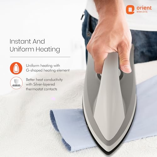 Orient Electric Fabrimate 1000 Watt Premium Dry Iron for clothes with American Heritage Coated Non Stick Soleplate| Silver Layered Thermostat for Better Heat Conductivity|2 Years Warranty|ISI Approved - Image 2