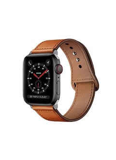 PROMASS Compatible with Apple iWatch Series 7 6/SE/5/4/3 Leather Replacement Band Strap Loop 42mm/44mm/45mm  - Image 2