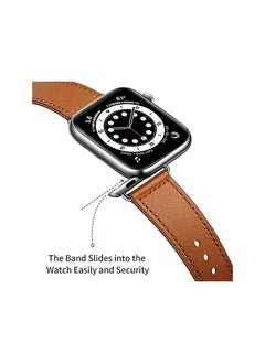 PROMASS Compatible with Apple iWatch Series 7 6/SE/5/4/3 Leather Replacement Band Strap Loop 42mm/44mm/45mm  - Image 4
