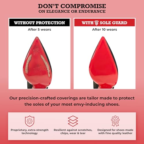 Sole Guard Shoe Sole Protector for Louboutin and Luxury High Heels, Preserves Red Bottoms, Self Adhesive Non Slip 3.5x6 Inch Premium Clear, Small, 6 Pack - Image 3