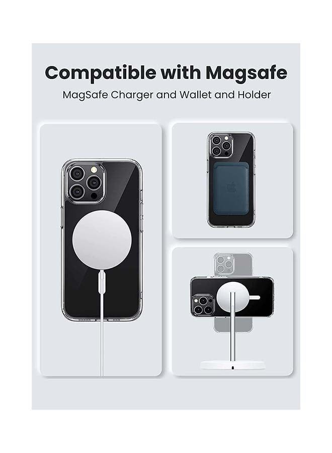 iPhone 13 Pro Max Magsafe Case 6.7 Inch Slim Magnetic Case Yellowing-Resistant Shock Absorption Anti-Scratch Hard Back Crystal Case iPhone 13 Pro Max Case Transparent - Image 3
