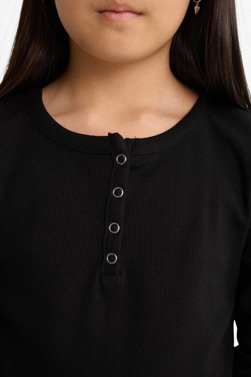 DeFacto Black Girl Girl Ribbed Camisole T-Shirt Sweatpants 2 Piece Set Casual - Image 5