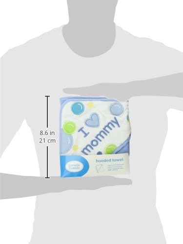 Luvable Friends Unisex Baby Hooded Towel Blue Mom One Size - Image 2