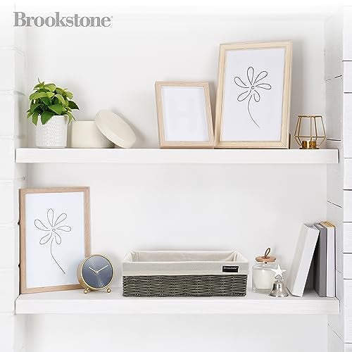 Brookstone Wicker Shelf Storage Basket Decorative Shelf Bin, bathroom organizers and storage, Boho Living Room Decor, Summer Storage 2025-2 Pack - Image 3