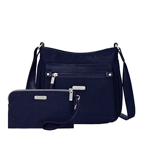 Baggallini Womens Uptown Bagg With Rfid Phone Wristlet Handbags, Blue, One Size US - Image 1