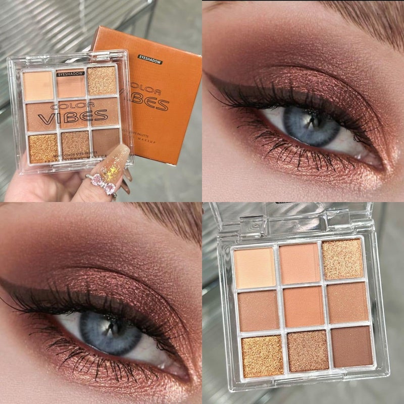 BAISEN DIARY 9 Color Brown Eyeshadow Palette - Rose Gold Dark Brown Bronze Naked Matte & Glitter Shades, Long-Lasting, Waterproof & Blendable, Natural Nude Eye Shadow Set sombras para ojos (Chocolate) - Image 5