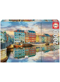 EDUCA Sunset At Copenhagen Harbor 2000 Piece Jigsaw Puzzle Puzzle Glue Included Completed Image Measures 37.75" X 26.75" Ages 14+ (19278)  - Image 1