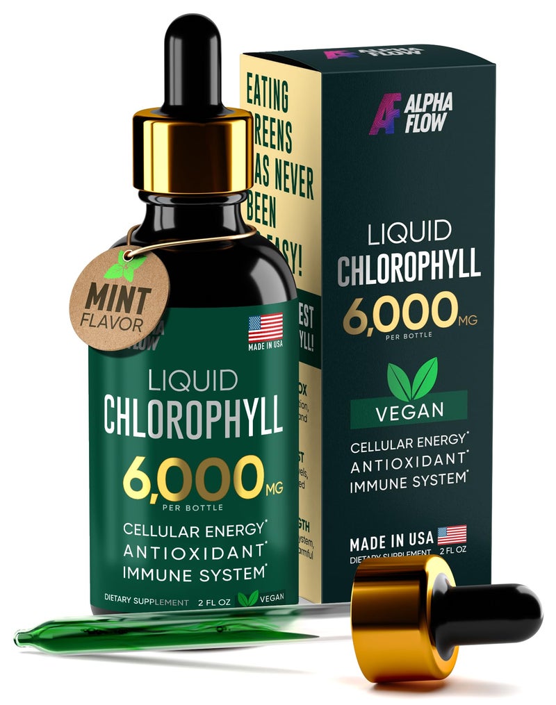 Chlorophyll Liquid Drops 6000 mg Premium Liquid Chlorophyll Supplement AllinOne Antioxidant for Immune Boost Energy Increase Digestion Support Fast Detox NonGMO Vegan