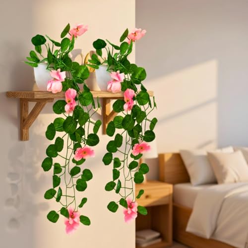 fancymart Artificial Flower Plant Home Décor with Small Size Pot | Pack of 2 | Plant Hanging for Home Decor | Office Decor (DESIGN-01) - Image 2