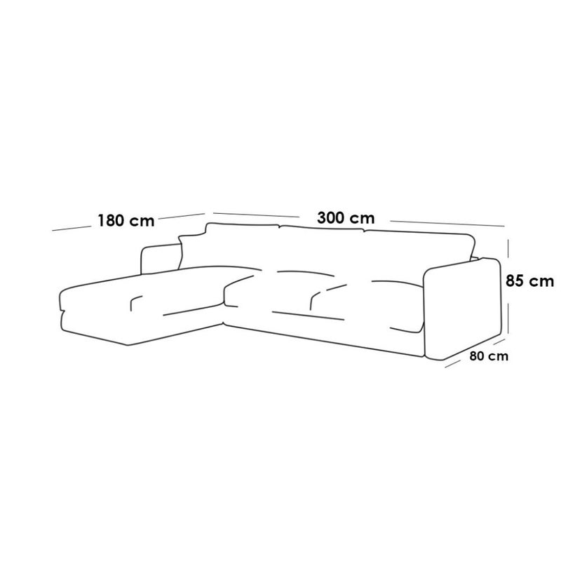 home house Suede wood and linen corner sofa - gray - Image 2