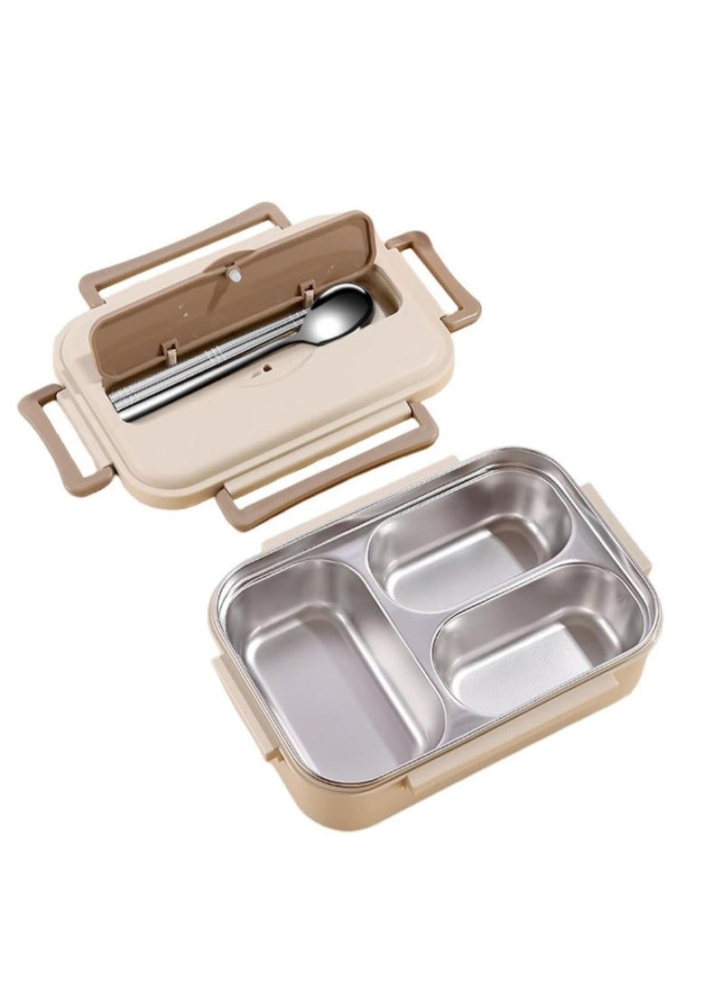 Changli Bento Lunch Box for Kids and Adults Leakproof 3 Compartment Food Container 1000ml Ideal Portion Size with Reusable Spoon and chopsticks  - Image 1