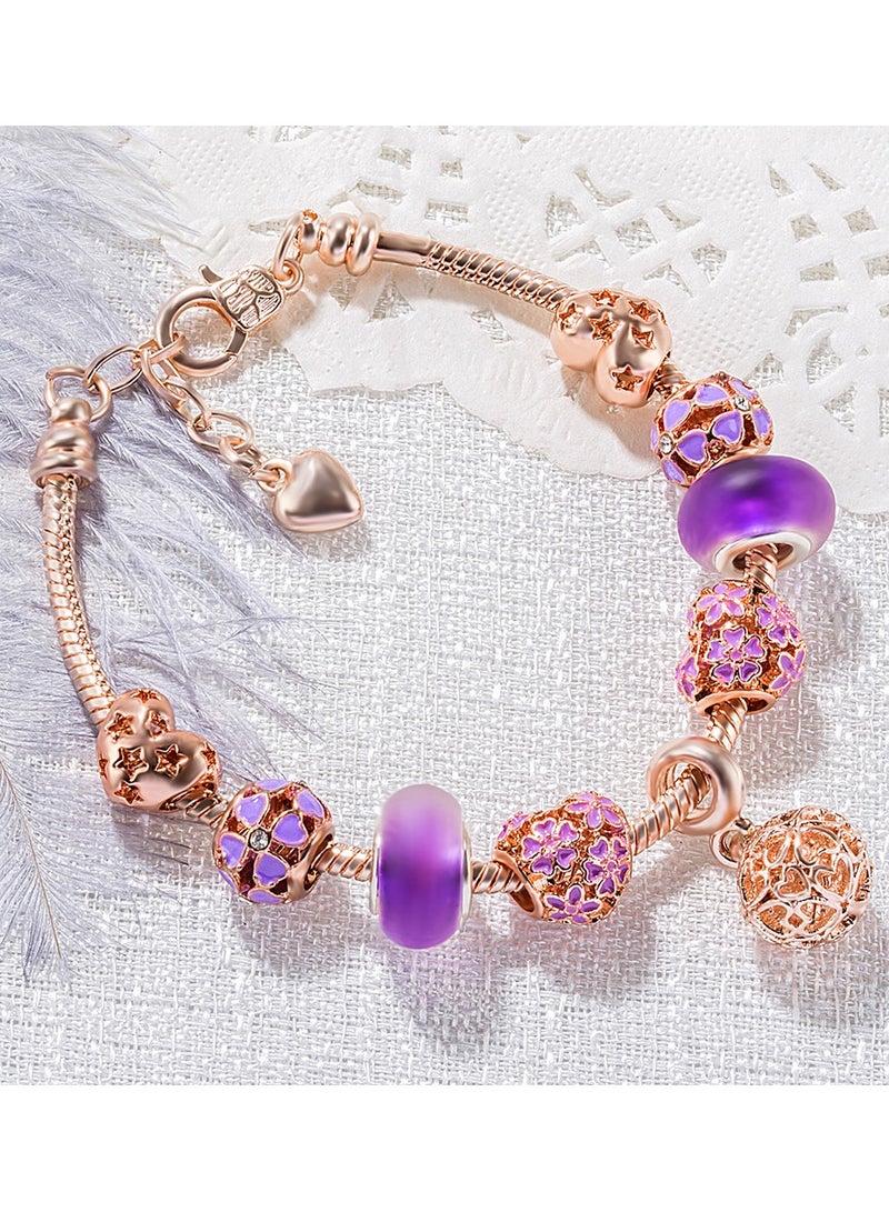 KUYING Women's Infinity Heart Knot Rose-Gold Tone Finish Bangle Bracelet Adjustable Jewelry - Image 1