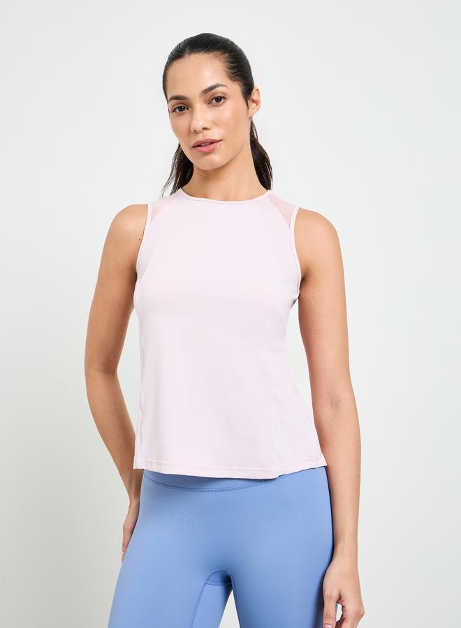 Take Two Pink Back Mesh Panel Active Tank Top - Image 1