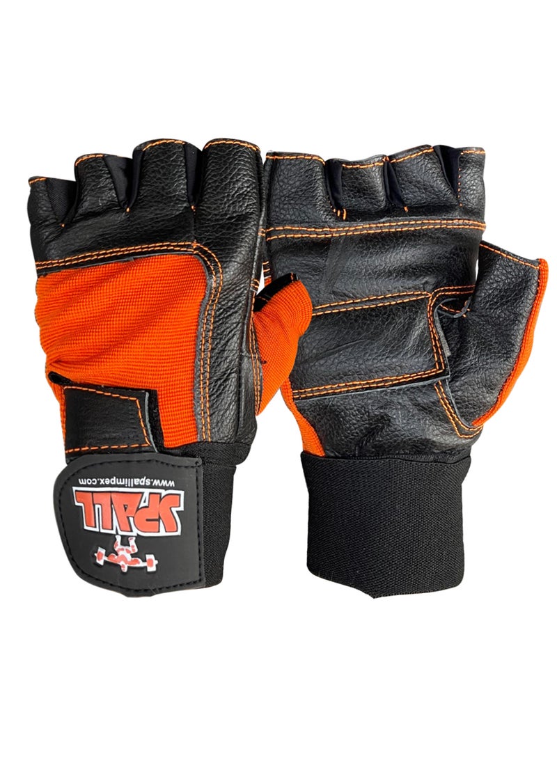 Spall - Weight Lifting Leather Gloves Short Strap Power Lifting Gloves Strong Grip Palm Exercise Fitness Strengthen Gloves Home Gym - Image 1