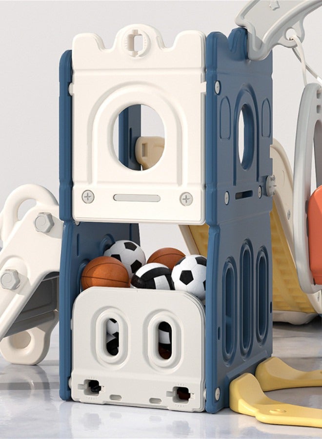 إج مجموعة زحليقة وأرجوحة داخلية وخارجية للأطفال مع سلة كرة – طقم ألعاب ترفيهي لحديثي المشي والأطفال - Image 5