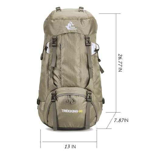 Bseash 60L Waterproof Hiking Camping Backpack with Rain Cover, Large Outdoor Sport Travel Daypack Rucksack for Climbing - Image 4