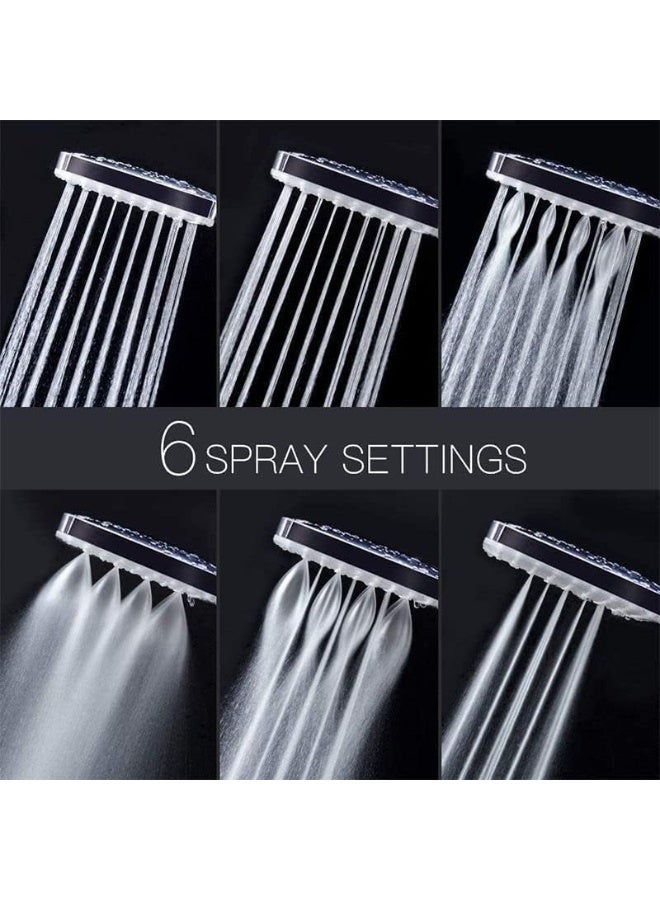 Beauenty High-Pressure Shower Head with 6 Spray Modes and 1.5m Hose - Shower Head Holder Included - Water-Saving Shower Set for Bath Taps - Image 3