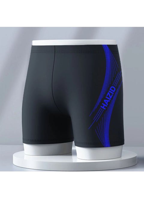 Simple Printed Men's Swimming Trunks Plus Size Soft And Comfortable Lining Adult Hot Spring Boxer Swimming Trunks Wholesale-Color:Sapphire Blue Color-Size:XXL (recommended 70.00 Kg-80.00 Kg