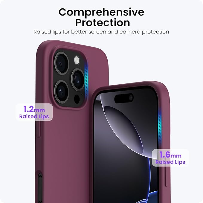 Unipha iPhone 16 Pro Max Silicone Case Burgundy - Image 4