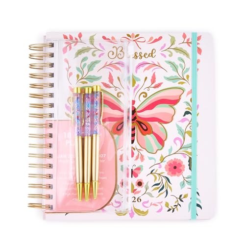 Votum 18 Month Hard Cover Planners/Calendars 10" x 10", January 2026 - June 2027 - Daily, Weekly & Monthly Organizer with Pens, Stickers, and a Sturdy Cover - Blessed - Image 2